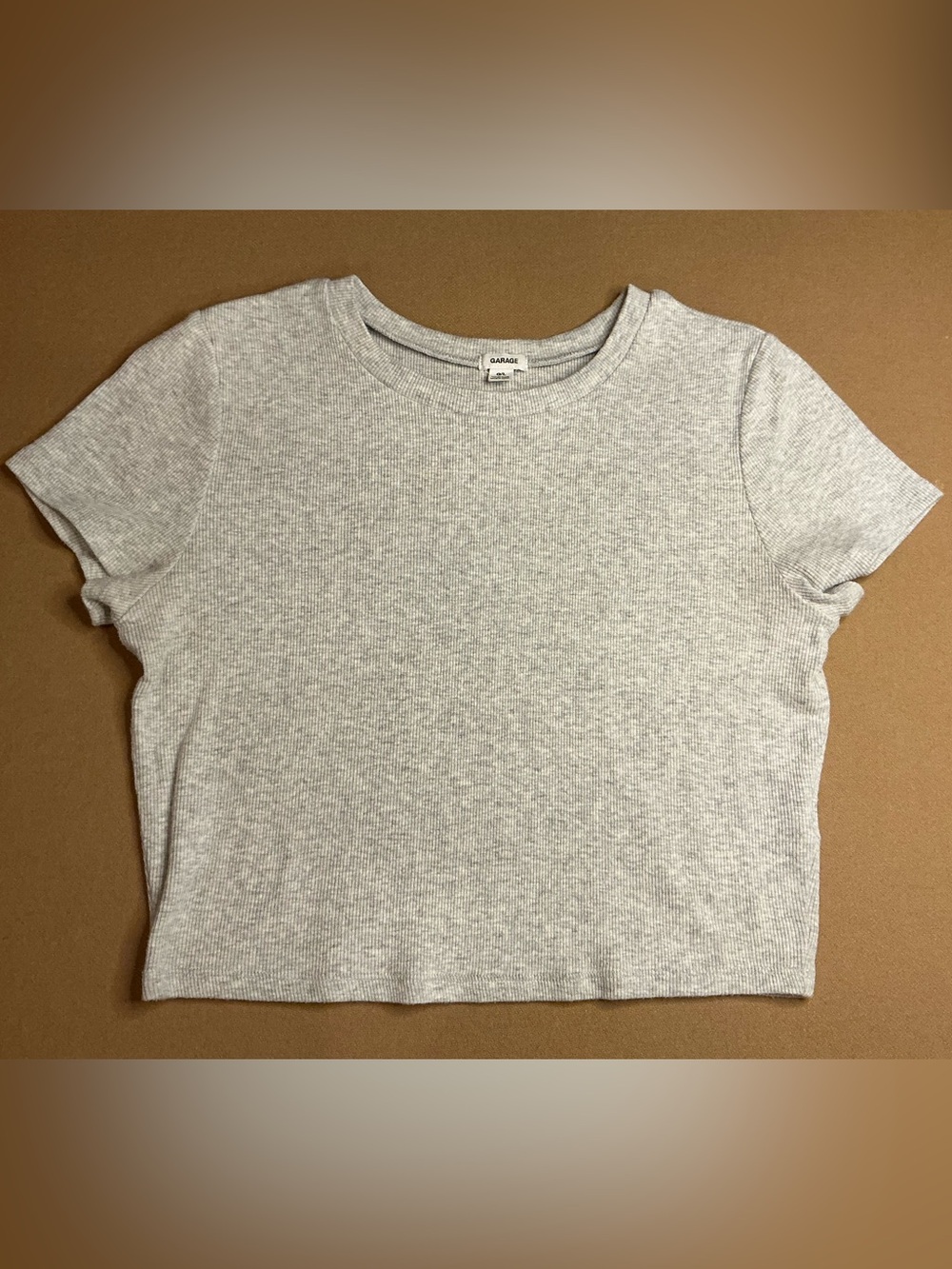 Garage Grey Ribbed Cropped Tee large - Picture 4 of 9